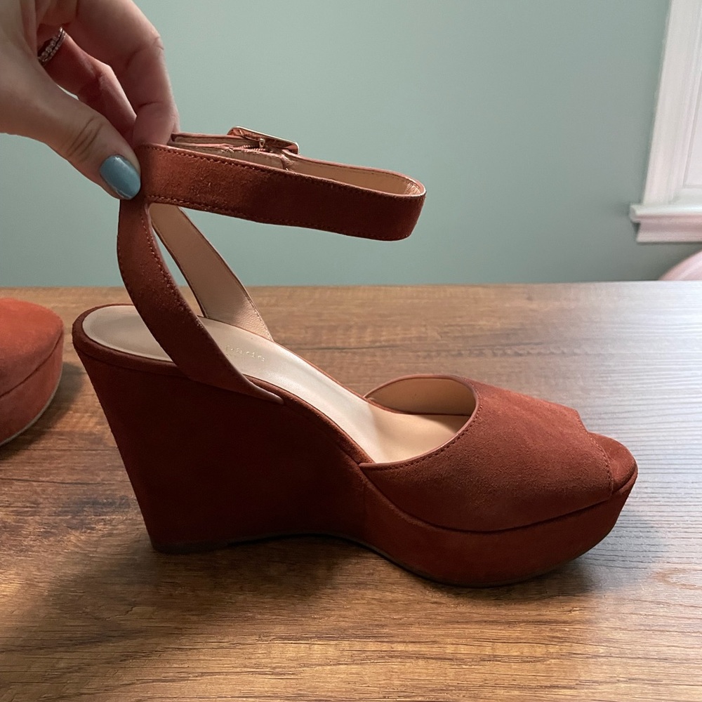 Kate Spade Key Lime Suede Wedge Sandals - Picture 8 of 15